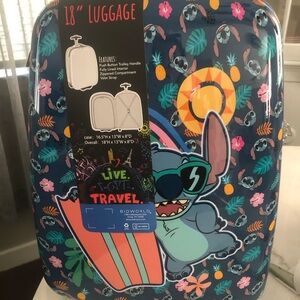 💙Stitch 18" Hard Shell Luggage with Surfboard Graphic 💙